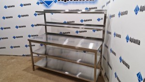 Стол производственный с двумя полками и дополнительными полками